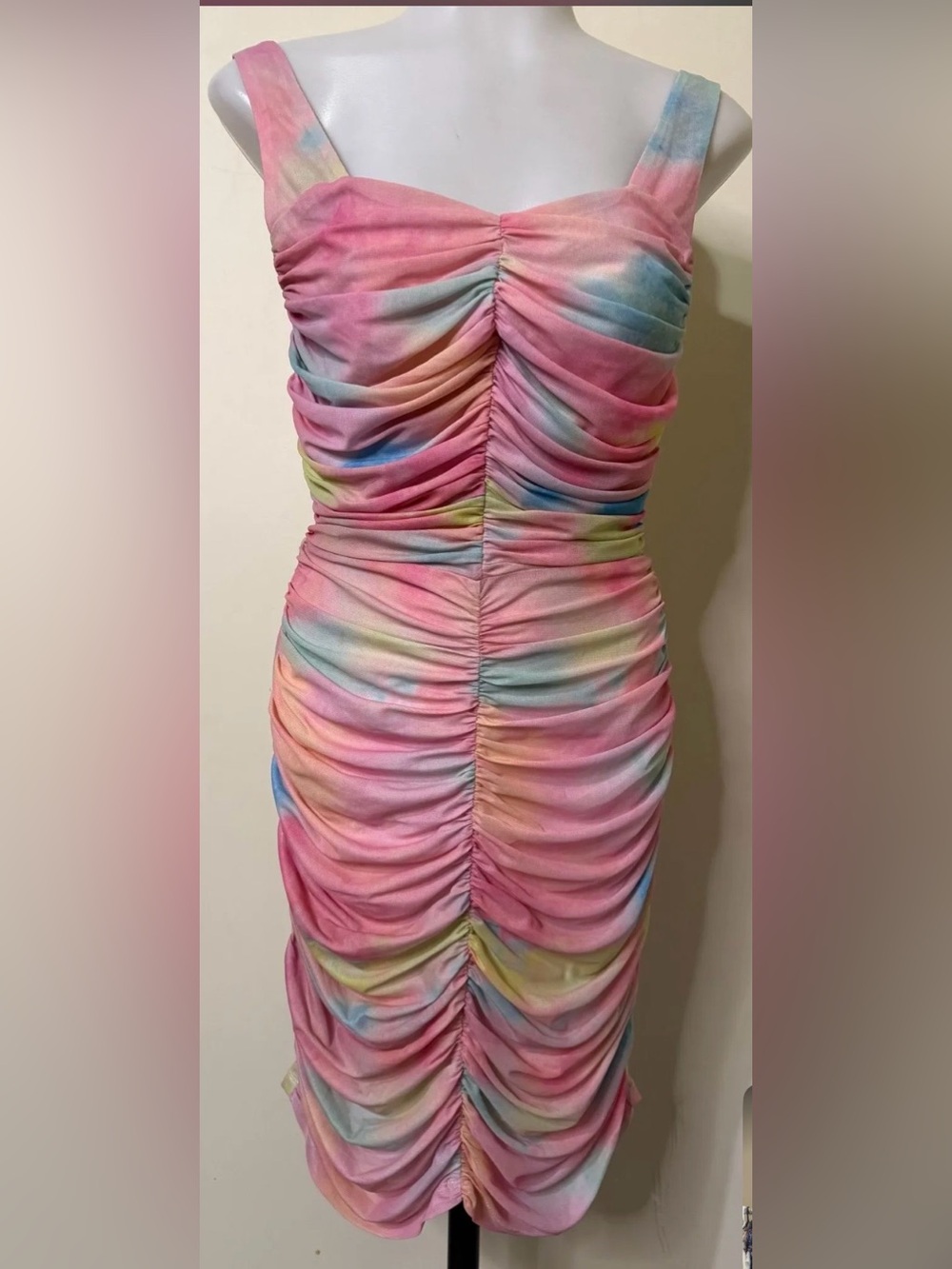 Endless Rose Pink Multi Ruched Strapless Midi Dress